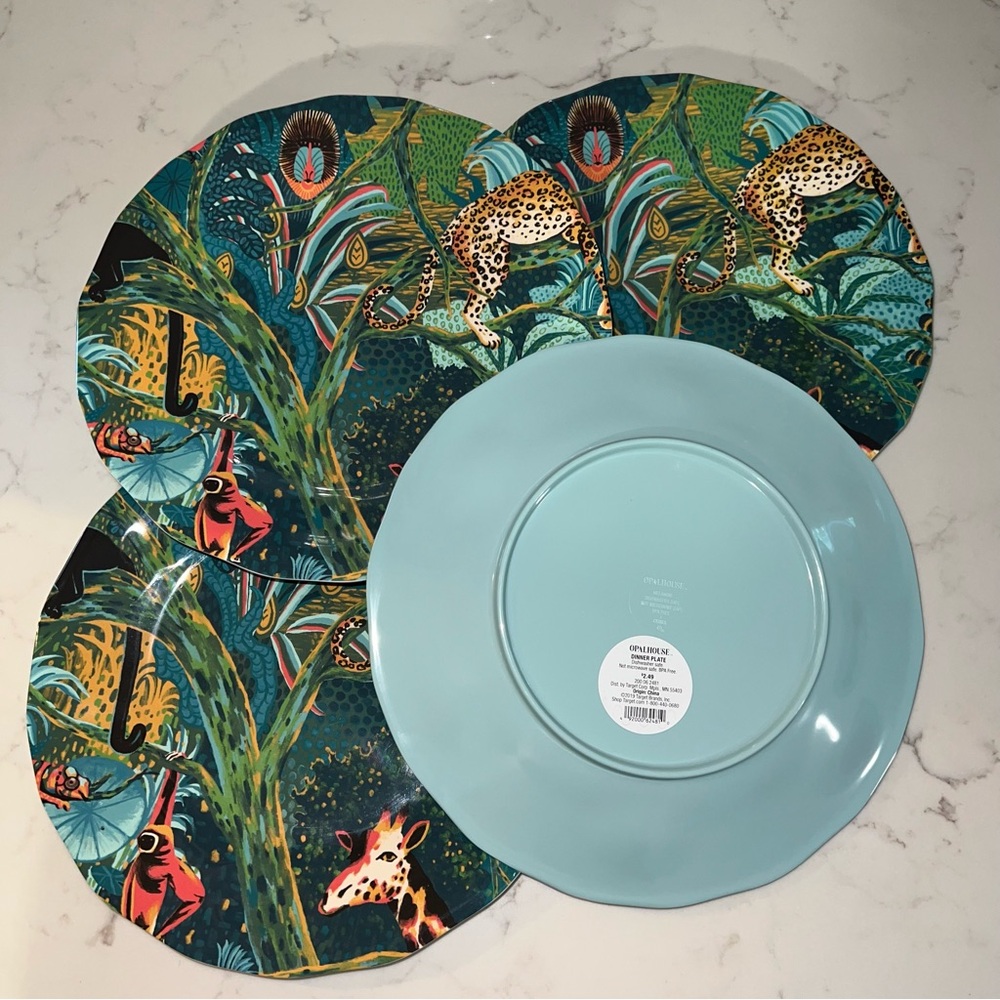Jungle Melamine dinner plate by Opalhouse, set of 4
Multi animal print